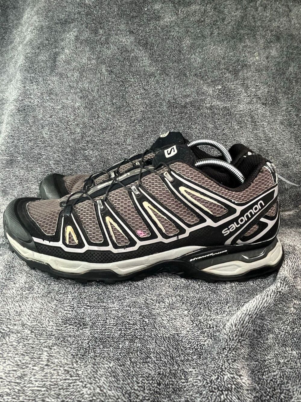 Salomon X-Ultra Mens 11.5 US Hiking Trail Shoes Black Grey Low 371627 Contagrip
